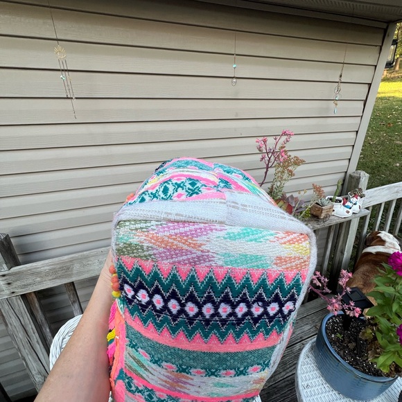 America & Beyond DAPHNE EMBELLISHED MULTI-COLORED HAND BEADED TOTE - Picture 9 of 14